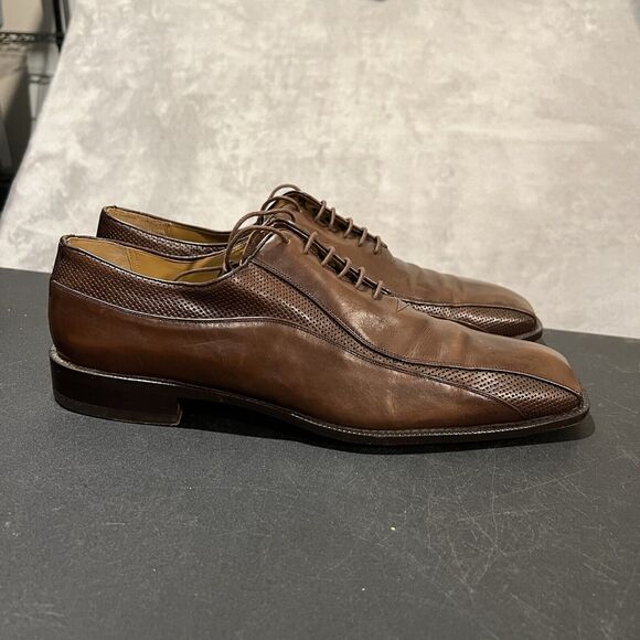 Mezlan Kubo Oxford Dress Shoes Mens 13 M Brown Leather Sqaure Toe Shoes main image 5